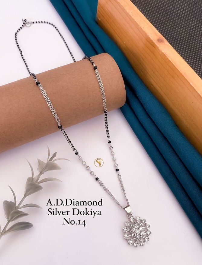 13 AD Diamond Fancy Daily Wear Dokiya Mangalsutra Wholesale Shop In Surat
